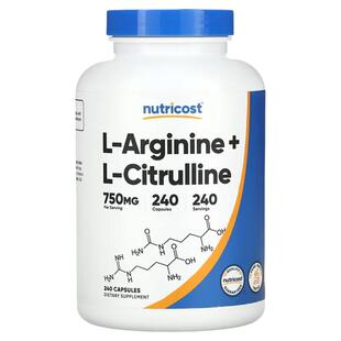 240粒Nutricost精氨酸瓜氨酸运动L Arginine L Citrulline美国
