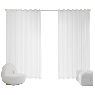 直播间背景窗帘免打孔魔术贴女主播场景布置背景布高级感白色纱帘