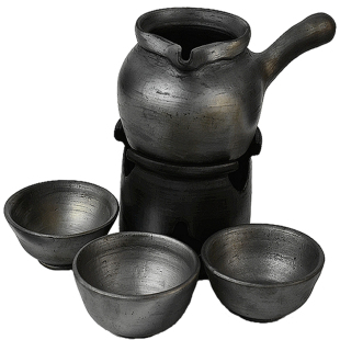 云南土陶罐大理剑川黑陶烤茶罐烤茶炉煮茶器粗陶餐饮具茶具公道杯