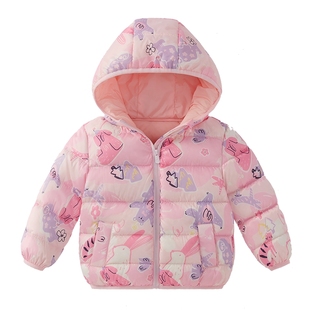 [抗菌绒]女童轻薄排骨羽绒服秋冬新款宝宝保暖防风小儿童外套冬季