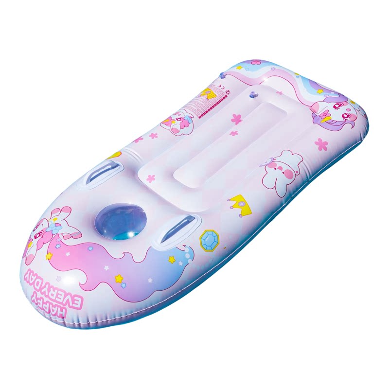 儿童充气浮板游泳圈带把手小孩水上玩具冲浪板漂浮神器海滩必备