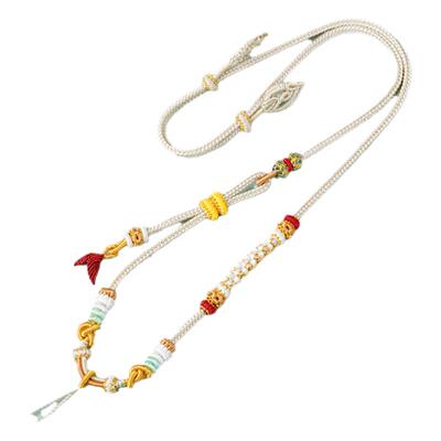 古风罗盘配绳新中式手作配链桃花结天子门生玉佩配链吊坠绳八股绳