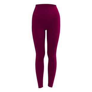 蓝小可Blue小糯弹瑜伽长裤女紫色健身裸感无尴尬线有口袋紧身跑步