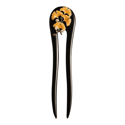 绿檀木U型发簪新中式汉服旗袍u钗