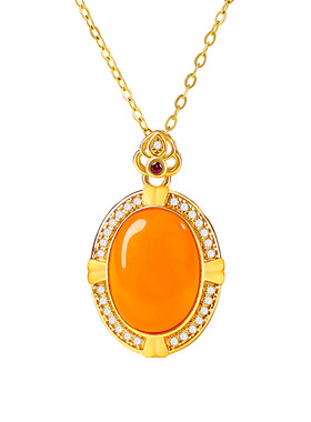 宫里上新锦福圆满蜜蜡项链