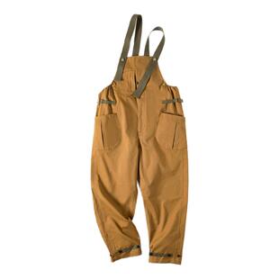 BOLEIAELR减龄显瘦复古vintage宽松工装背带裤女宽松吊带长裤冬