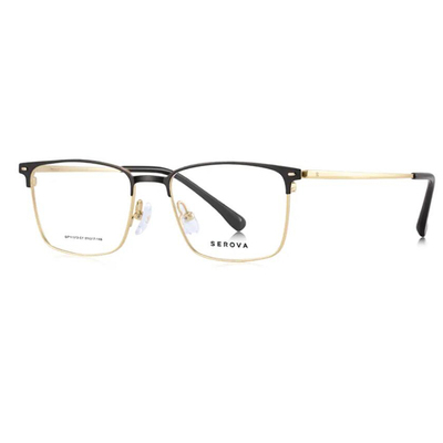 施洛华商务眉线半框钛材眼镜架