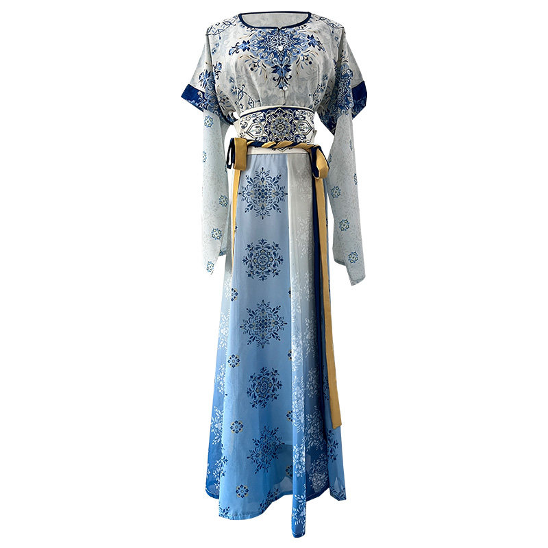 未央宫【瓷韵青花】汉服女唐褙子中国风青花瓷短衫日常显瘦款夏季
