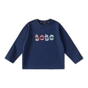 INSbobo童装女童长袖t恤春秋新款上衣儿童印花t恤衫男孩女孩衣服