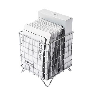 ins铁艺收纳筐办公室宿舍收纳盒桌面大容量化妆品杂物面膜收纳架