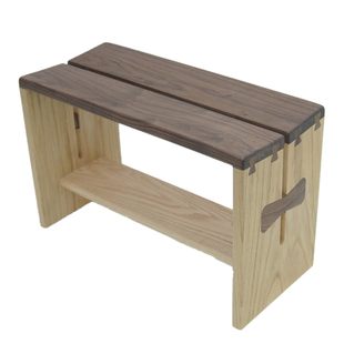 原木智工坊 樱桃木原木燕尾换鞋凳餐凳门口穿鞋长条凳实木床尾凳