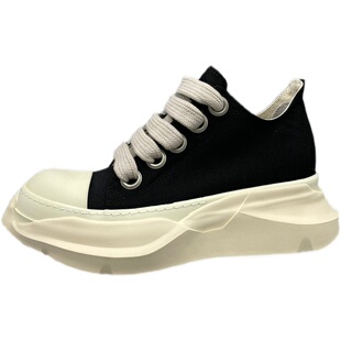 Rick RO双层鞋底宽鞋带低帮鞋副线新款暗黑先锋高街厚底 男女同款