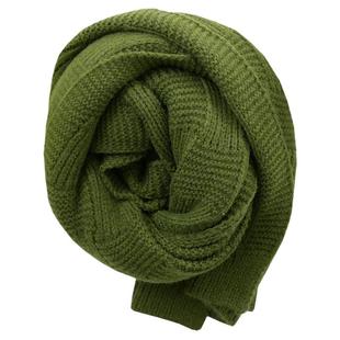 旷野的树 显白墨绿色毛线围巾女 文艺气质韩版秋冬季保暖针织围脖