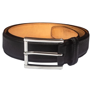 不锈钢针扣皮带35mm十字纹头层牛皮腰带树膏皮底耐磨抗拉男士裤带