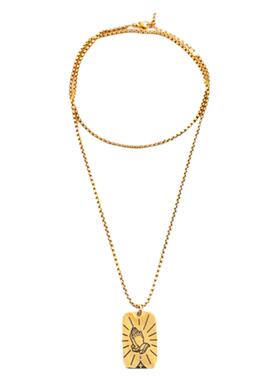 狗牌祈祷之手挂件情侣钛钢吊坠