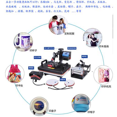 厂家直销 热转印设备 烫画机 五合一热转印机器设备批发零售