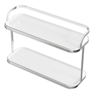 304不锈钢杯架双层沥水托盘架厨房餐桌台面茶咖啡水杯收纳置物架