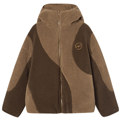 Eptison拼色加厚羊羔绒棉服