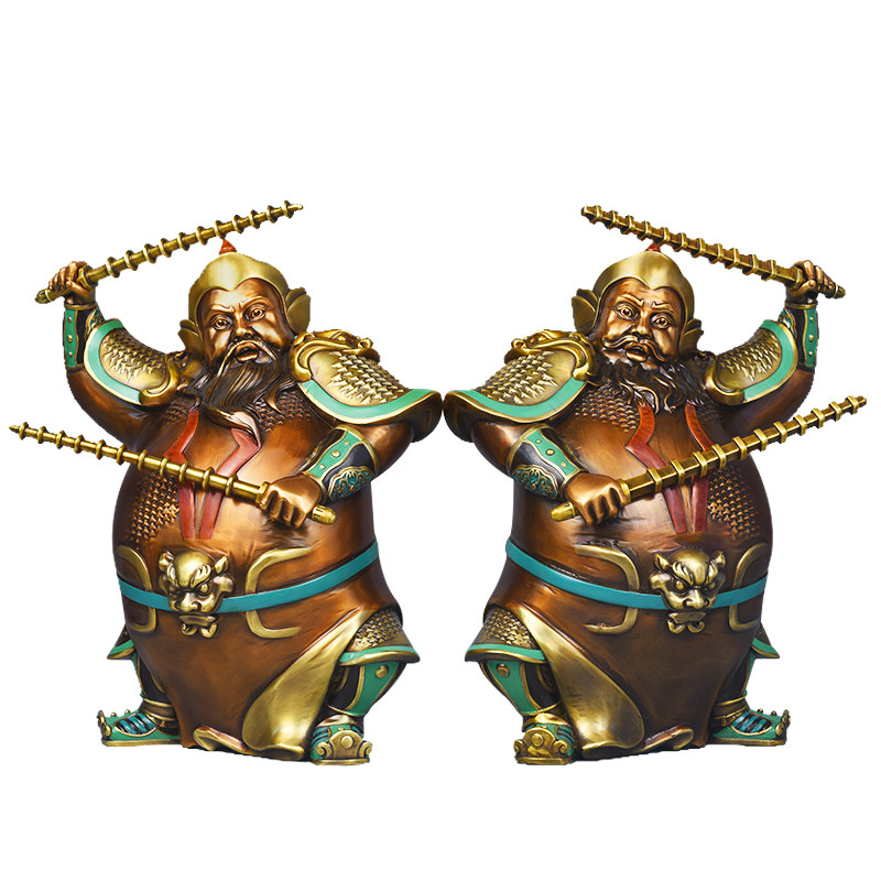 纯铜门神摆件家用供奉门神二将