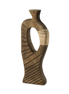 新中式侘寂抽象艺术木影干花器