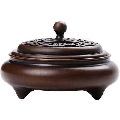 青沉重达2.5斤复古纯铜香炉熏炉