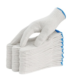 露一手劳保手套耐磨工作防滑劳动薄款加厚白纱棉线男工地干活汽修