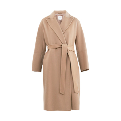 HONRN/红人系带山羊绒羊毛呢大衣