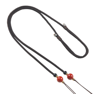 天珠挂绳横穿专用绳藏式项链绳男女锁骨链挂脖蜜蜡松石玉吊坠绳子