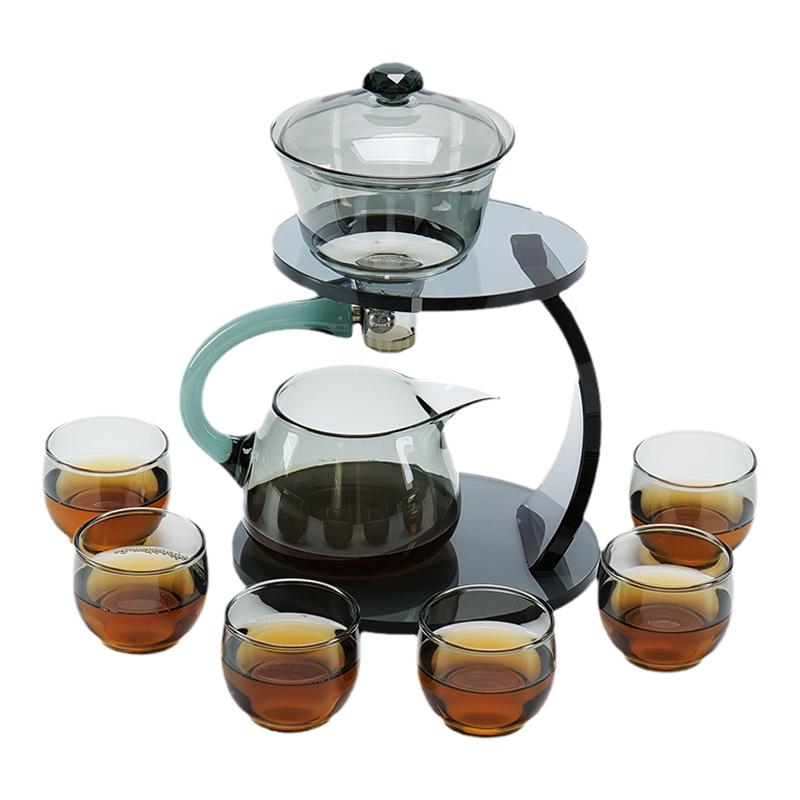 玻璃自动茶具懒人泡茶器高端整套茶具家用感应泡茶壶功夫茶杯组合