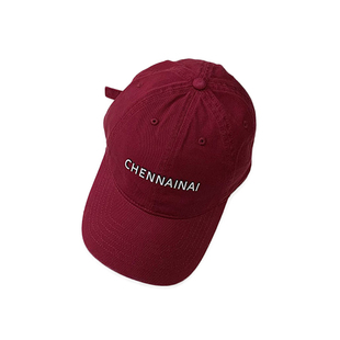 陈奶奶定制纯色字母棒球帽女弯檐韩版简约百搭休闲软顶鸭舌帽子男