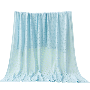 婴儿夏凉盖毯针织镂空工艺午睡毯