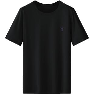 纯棉短袖t恤男潮流宽松圆领上衣服潮牌鹿头夏季半袖全棉体恤百搭