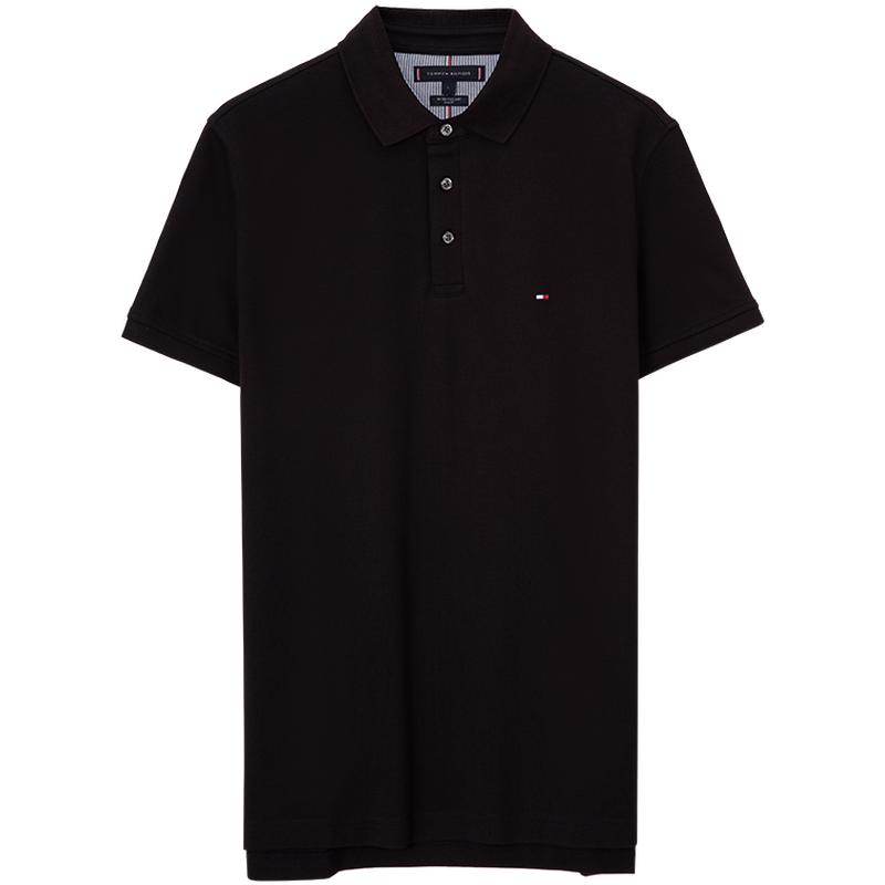 Tommy男装珠地棉修身纯色POLO衫