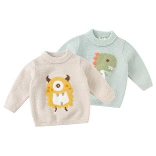 戴维贝拉儿童雪尼尔毛衣2026新款男女童冬季款内搭宝宝套头针织衫