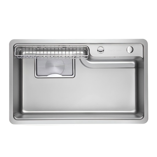 日丰厨房水槽大单槽304不锈钢洗菜盆家用银色加厚台下水池洗碗槽