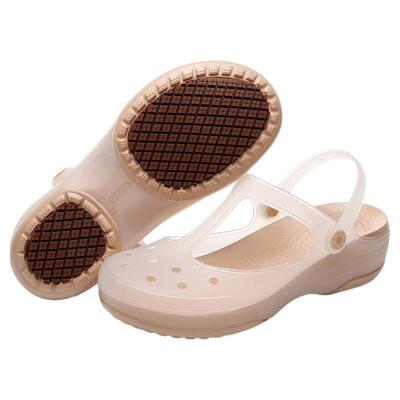 JDOV夏季坡跟洞洞鞋女防滑凉拖鞋