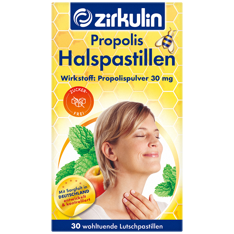 德國Zirkulin哲庫林無糖蜂膠潤喉糖喉嚨保護護嗓教師薄荷片*3盒
