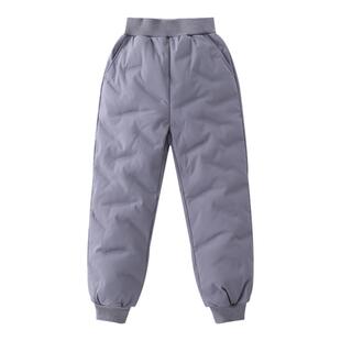 巴拉可儿童羽绒裤外穿冬季中大童宝宝男童女孩洋气加厚抗寒保暖裤