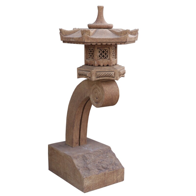 天然石日式石灯笼庭院