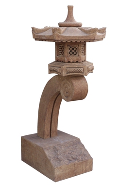 天然石日式石灯笼庭院