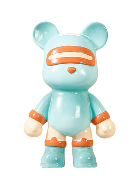 网红暴力熊摆件创意卡通存钱罐现代客厅电视柜陶瓷家居装饰品礼物