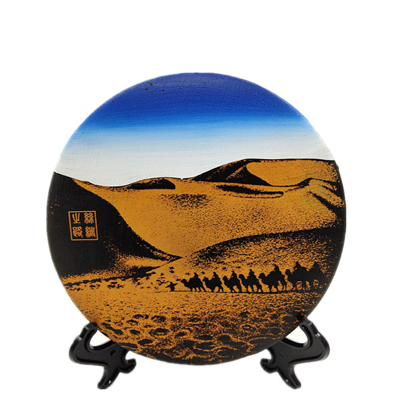 敦煌木版画直径15厘米手工艺品