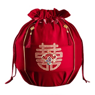 DUOBAO包袱皮结婚一对女方陪嫁红色喜盆嫁妆高颜值专用大号聚宝盆