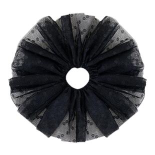 Mona张琦贤同款波点头纱大肠发圈头花女高级感头绳2025年新款发饰