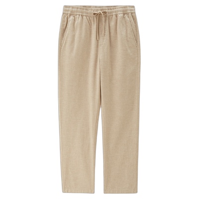 佐丹奴九分裤男装天然棉麻松紧腰梭织薄休闲九分裤 01125348