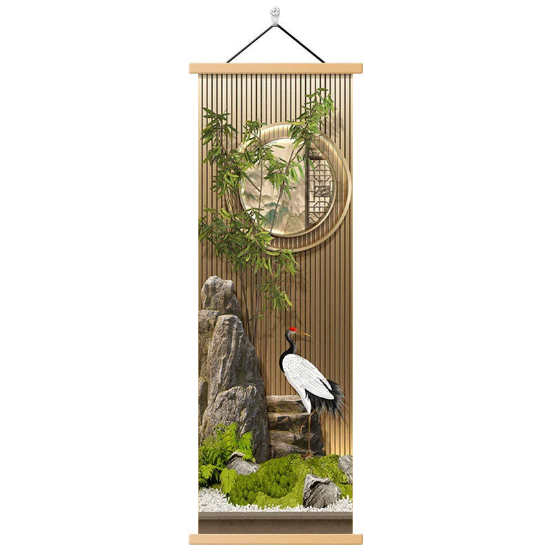 节节高升玄关装饰画新中式九鱼图
