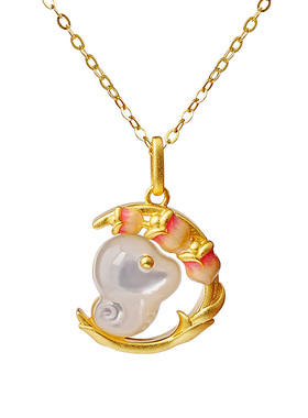 宫里上新天然贝母灵蛇吊坠