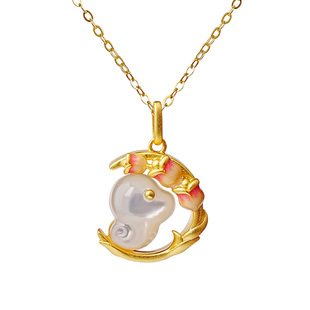 宫里上新蛇项链配饰女纯银贝母吊坠锁骨链本命年生日礼物送妈妈