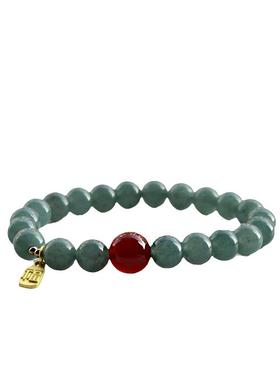 袅雪天然蓝水玉髓玛瑙圆珠手链