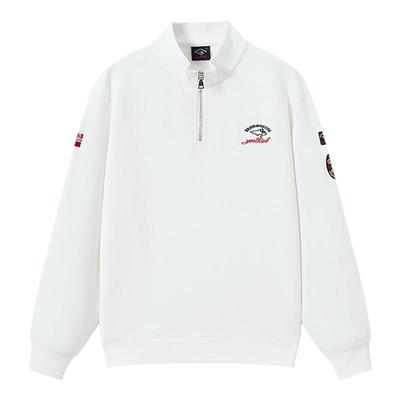 BRAVE&SHARK/勇士鲨鱼2025春秋卫衣男士长袖半高拉链立领美式复古